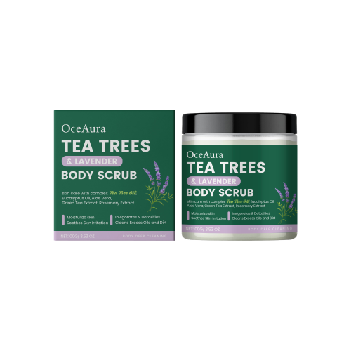 OceAura 茶树薰衣草身体磨砂膏 温和清洁肌肤植物精油养护光滑柔嫩